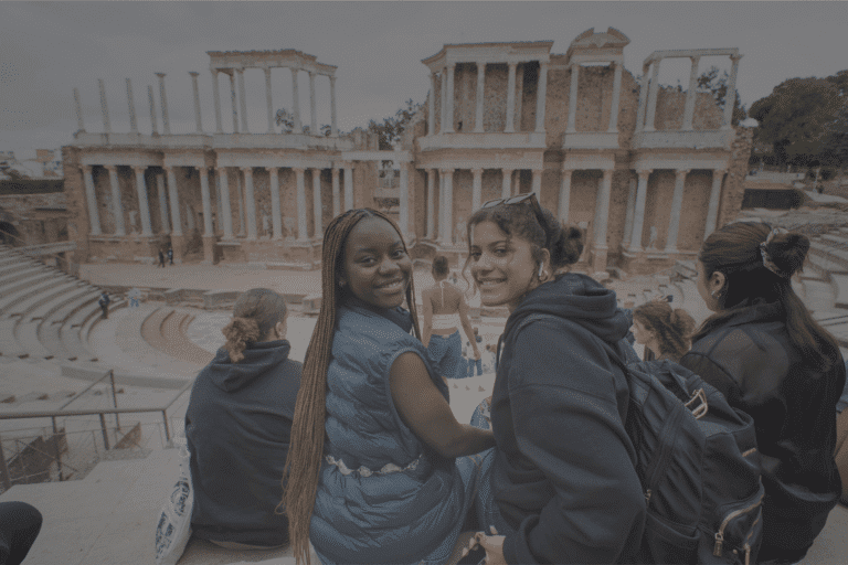 Verto students visiting the Roman Theatre of Mérida in Spain
