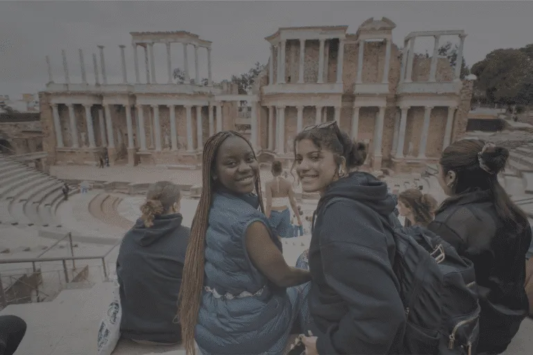 Verto students visiting the Roman Theatre of Mérida in Spain