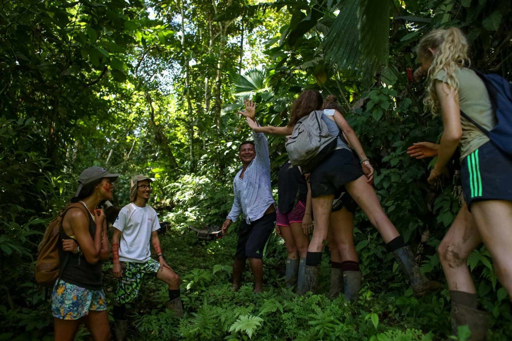 Verto students hiking in jungle in Costa Rica