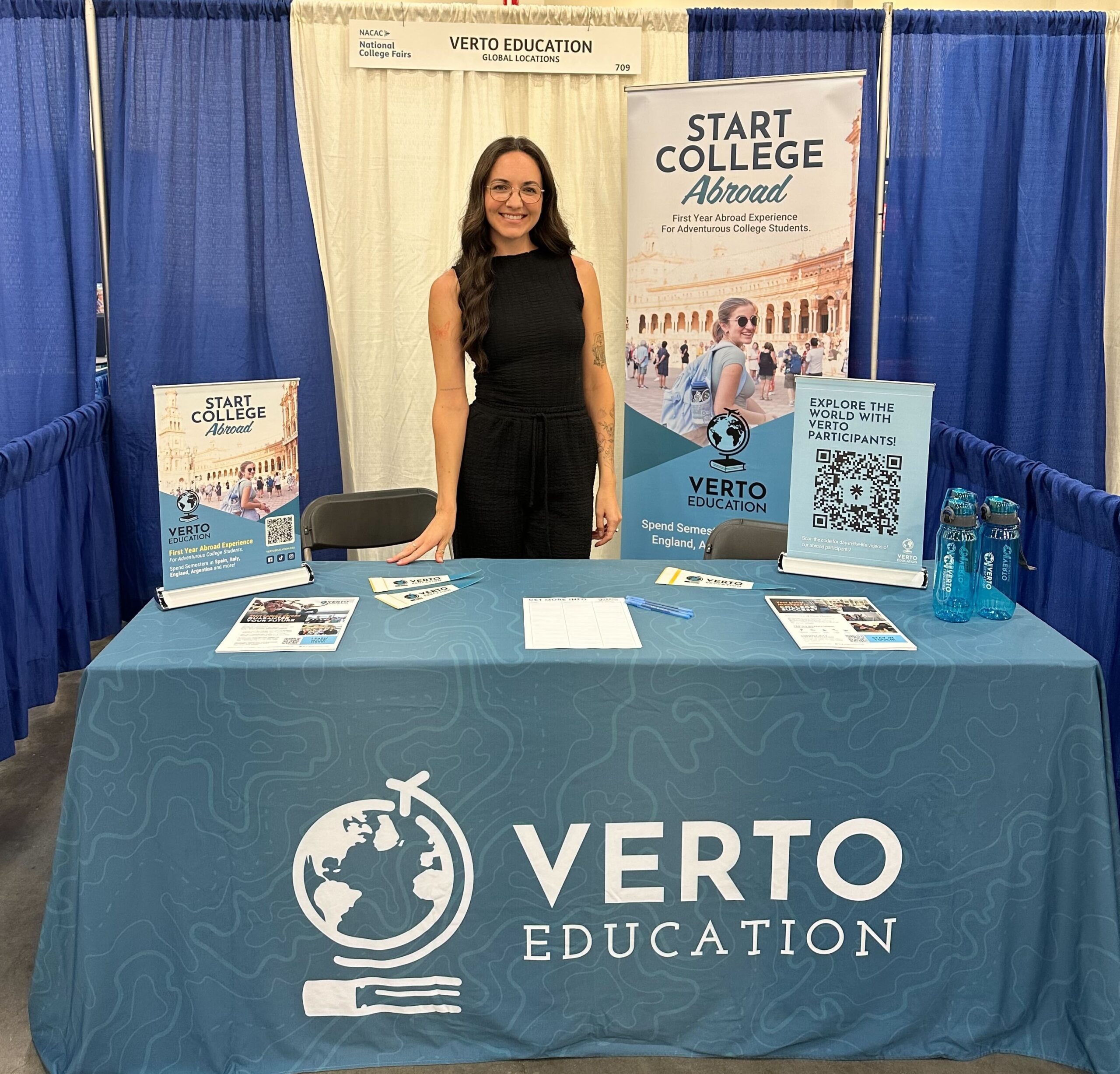 Verto Admissions Counselor at an event.