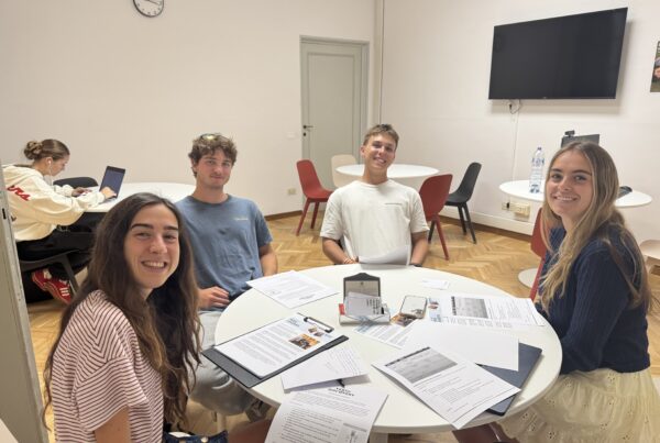 Verto participants doing homework in the study center.