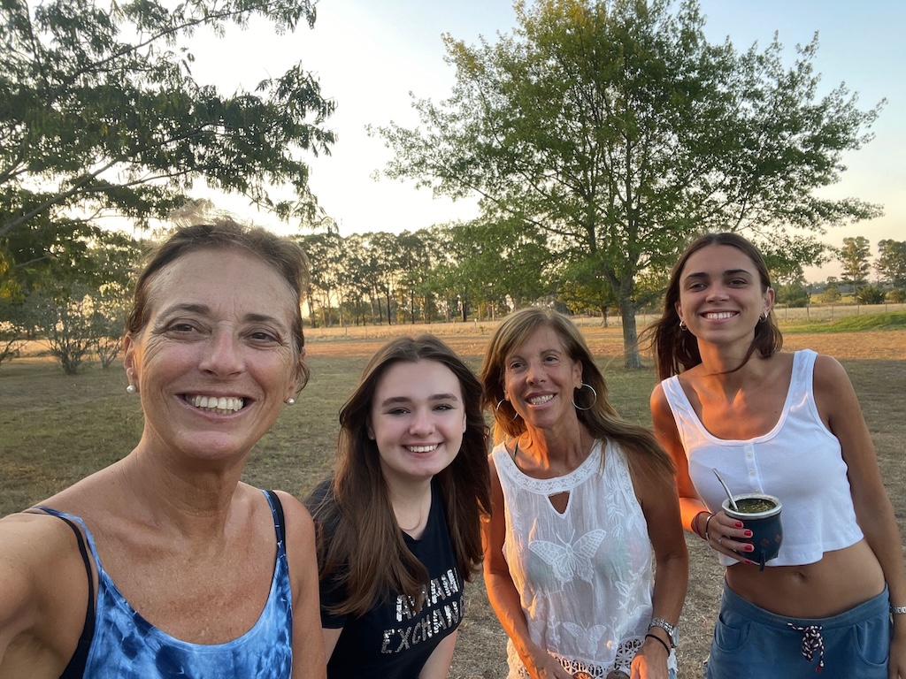 A Verto student with her host family at their ranch.