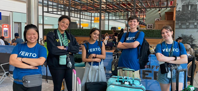 a group of students in Verto t-shirts