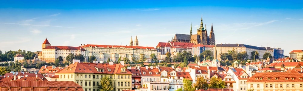 View of Prague from the Charles Bridge. 