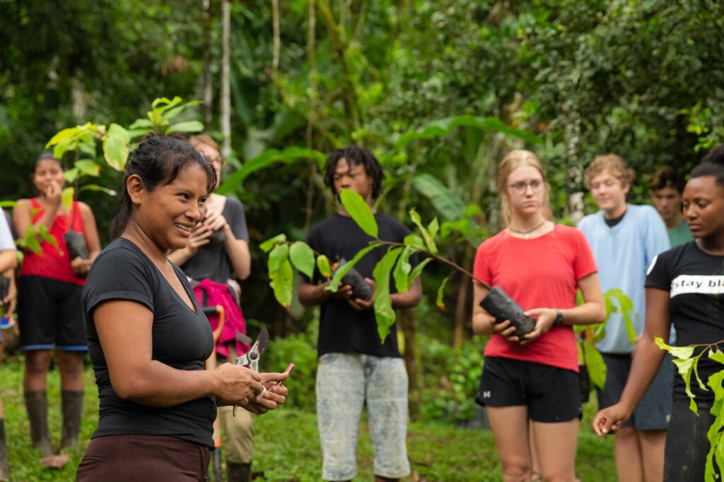 Photo: Verto students listening to teacher in Costa Rica jungle